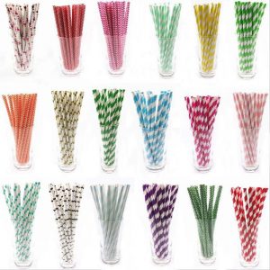 Colored Paper Drinking Straws