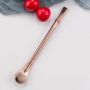 Stainless Steel Straws With Stirring Spoon