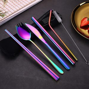 Rainbow Stainless Steel Cutlery Set (6 piece set)